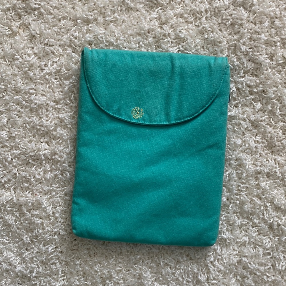Teal computer holder